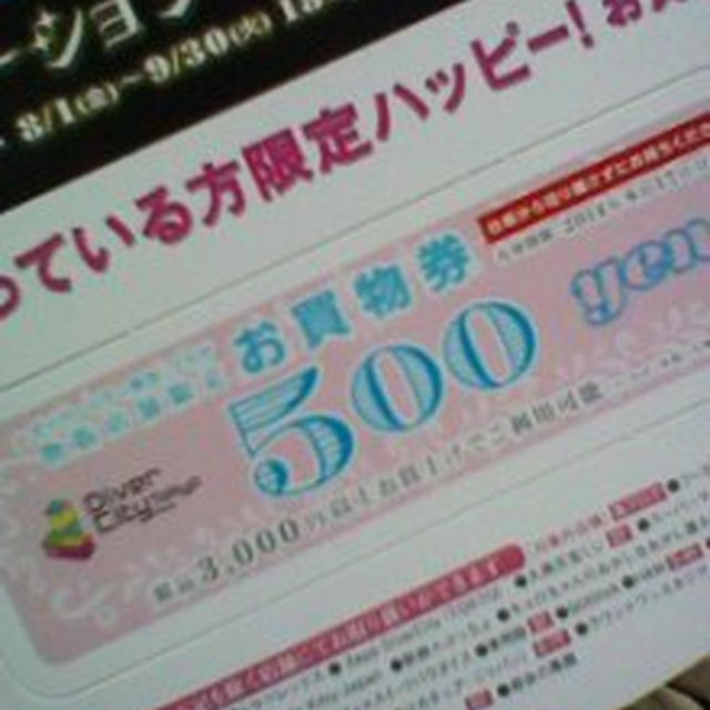 ５００円お買い物券配布～ダイバーシティ