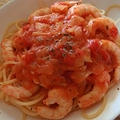海老とトマトのパスタ！