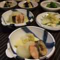島らっきょうの天ぷらと野菜ごろごろ三平煮。　