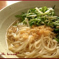 簡単！水菜とほうれん草の冷やしかけうどん