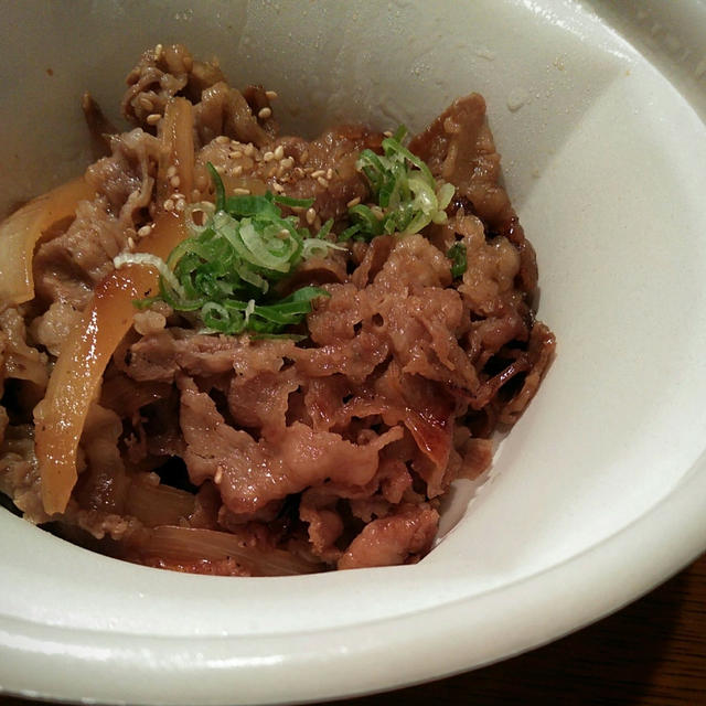 すき家の牛カルビ皿１．５倍♡最高おむすび☆