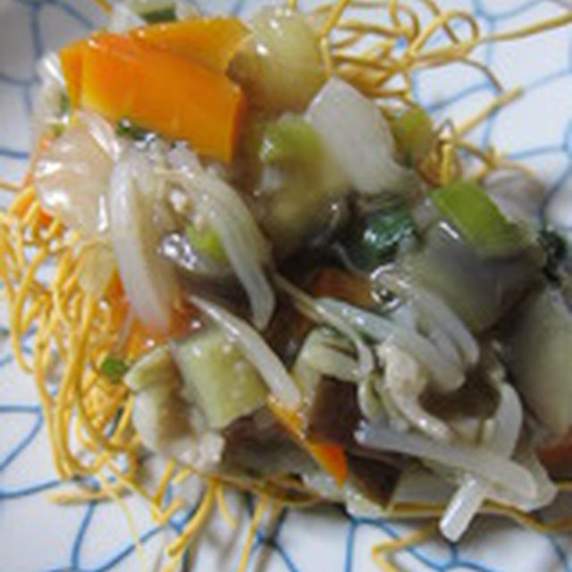 「豚肉と茄子のあんかけそば・そうめん南瓜」