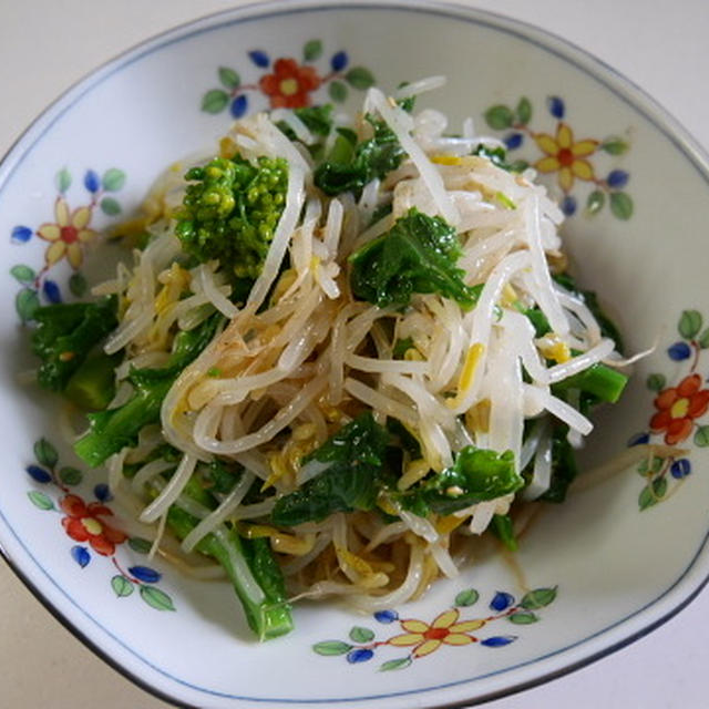 シーズニングスパイスで、もやしと菜の花のナムル