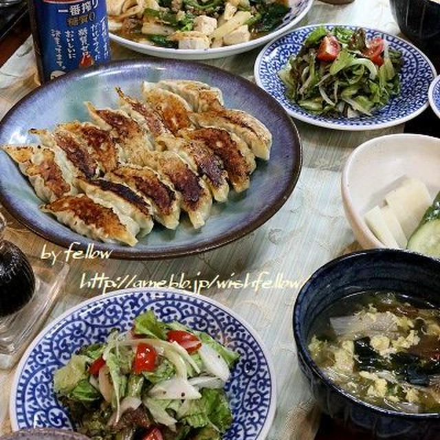 ◆久しぶりの餃子♪～緩やか糖質と発酵のおうちごはん♪