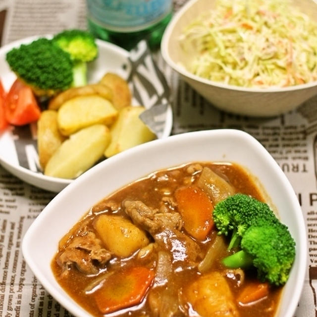薄切り肉のビーフシチュー