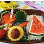 スイカちゃんととうもろこしひまわりで夏弁当〖デコ弁〗 #平日お昼ご飯はお弁当or外食