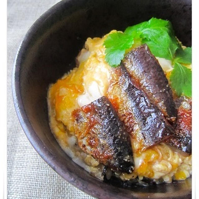 トビウオのつくだ煮を使った 柳川風の親子丼♪