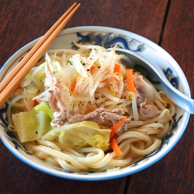 【冷凍うどんレシピ】豚バラとカット野菜たっぷり「うどんタンメン」