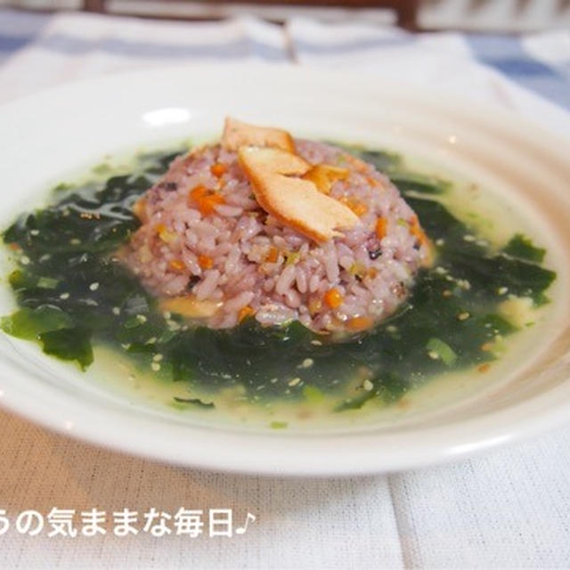 わかめスープでスープ炒飯☆