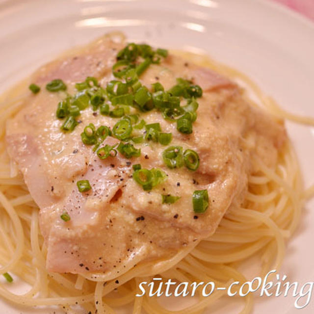 お豆腐で和風カルボナーラ♪（5分でできる本格パスタその1）