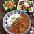 どうしても食べたかった鉄板カレー♡ごまドレッシングで温玉サラダ♡