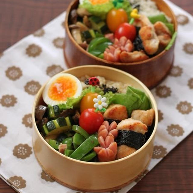 海苔巻きチキン弁 ✿ 残りもの♪