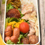 中学生男子弁当｜豚肉の鶏ガラ塩炒め・肉団子・かぼちゃサラダ・