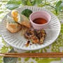 鰤のトマト味噌漬け焼きと塩豆腐とかぼちゃの春巻きで晩御飯♪