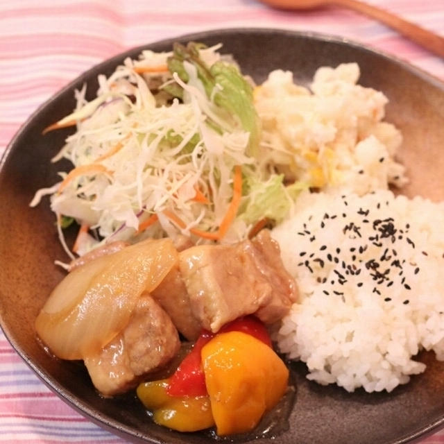 昼カフェ☆あっさりレンジ酢豚