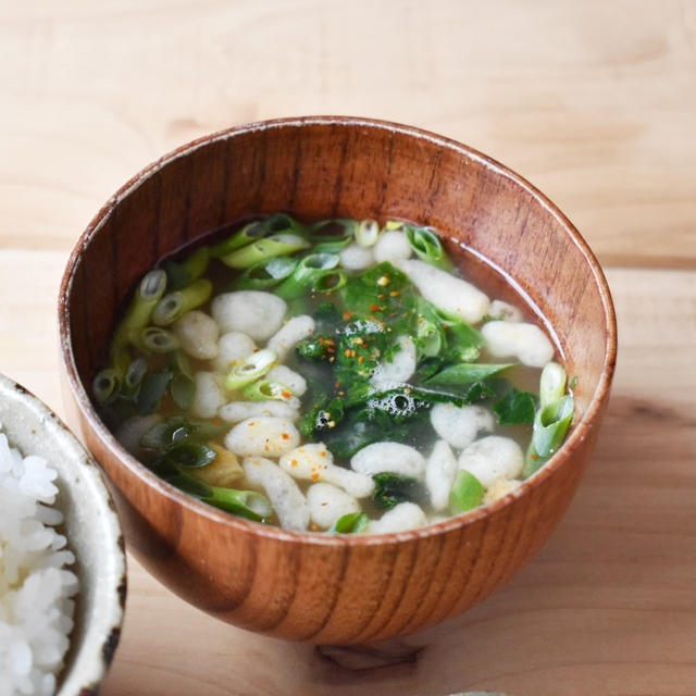 お味噌汁に入れるとおいしい。お気に入りのお味噌汁。