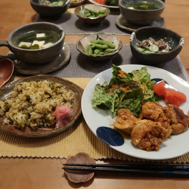 超簡単！タンドリーチキンの晩ご飯　と　蝋梅の花♪