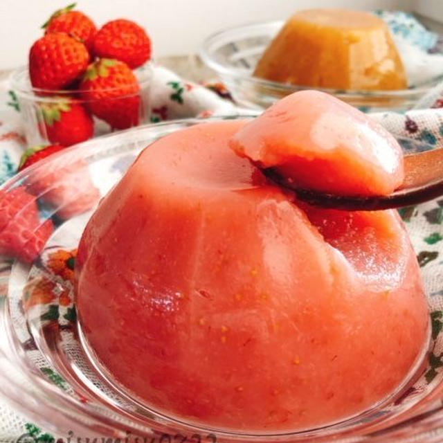 いちごの葛煮ゼリー(動画レシピ)/いちごゼリー/葛ゼリー