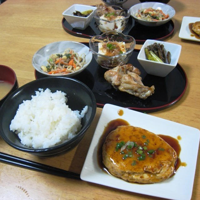 昨夜は鶏つくねの照り焼きなど　　