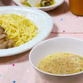 出汁なし濃厚豆乳つけ麺。　と、完熟待ったトマトでドレッシング♪の晩ご飯。 by 西山京子/ちょりママさん