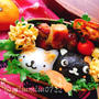 トースターで簡単☆タンドリーチキンと猫おにぎり弁当