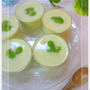 温泉水99で、そらまめ豆腐??? スィーツ?? そら豆プリン??