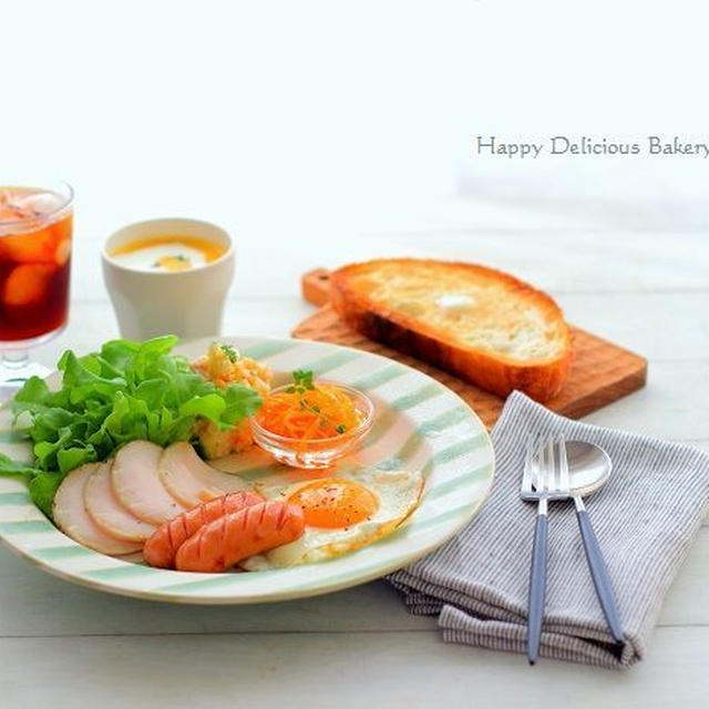 カンパーニュで朝ごパン