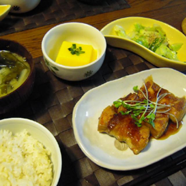高野豆腐のチーズin照り焼き。