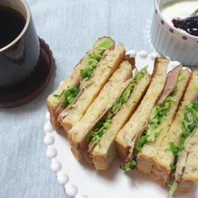 米ぬかごま入り食パンで春キャベツのサンドイッチ！