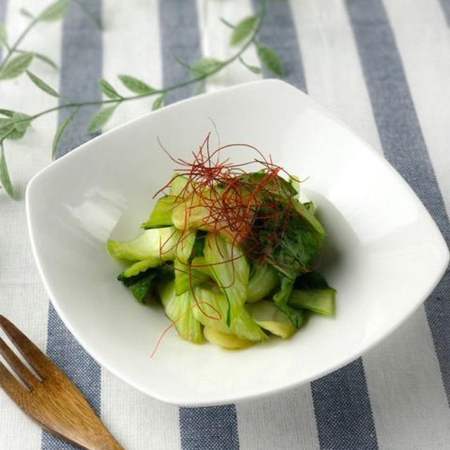 【レシピ】麺つゆにつけるだけ！ちんげん菜の簡単おひたし