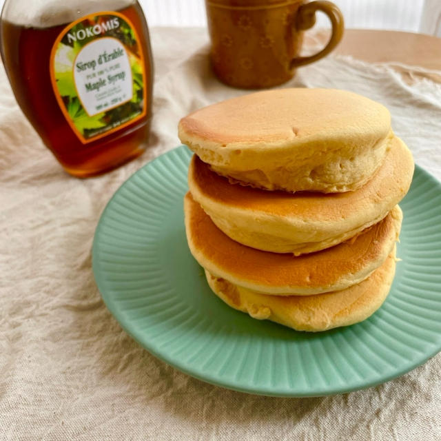 【ベーキングパウダーなし・乳なし】口溶けなめらかパンケーキ