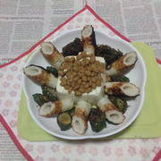 寅ちくわ・きゅうりの白だし漬け＋納豆載せ冷奴