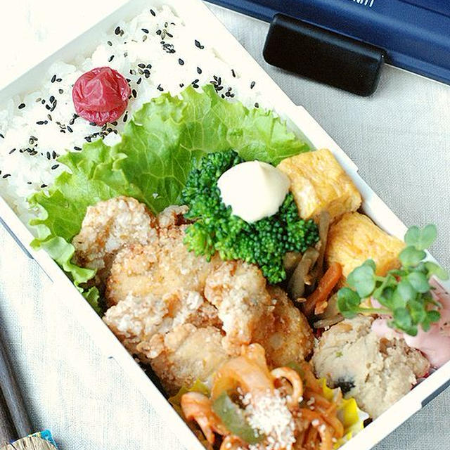 【高校生男子】ささみのチーズせんべい弁当