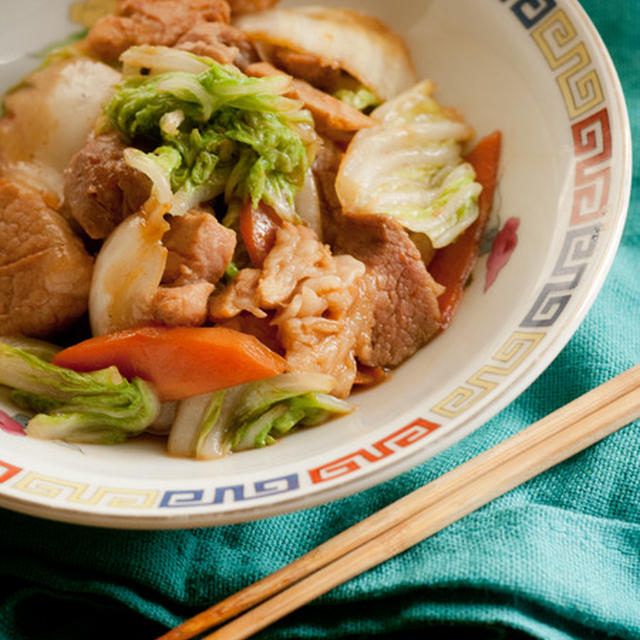 味噌漬け豚で肉野菜炒め！