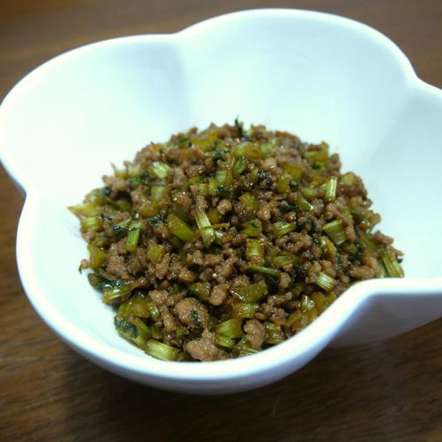 【掲載】クックパッドカテゴリ★【ご飯のお供】豚ひき肉と大根葉の炒め煮♪