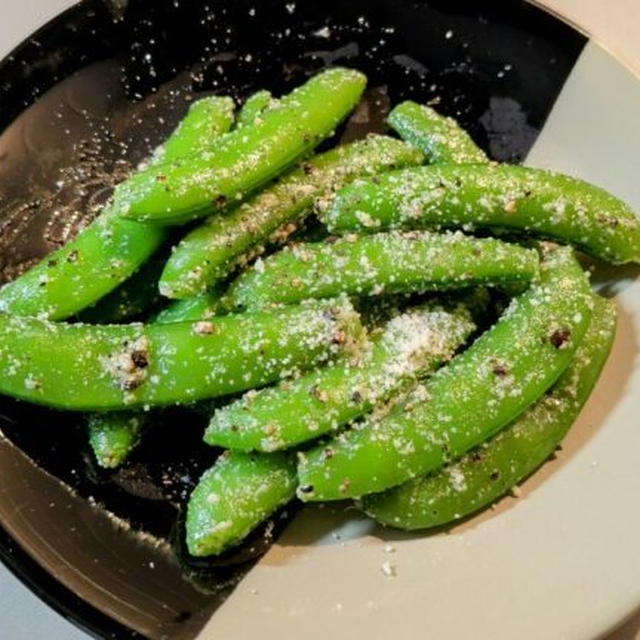 【塩ゆでスナップエンドウのチーズ和え】スナップエンドウで作る簡単おつまみ