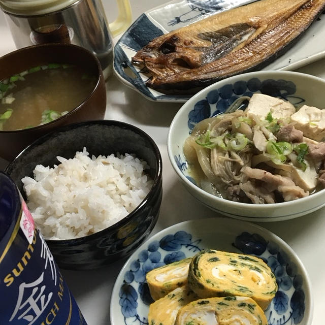 焼き魚と肉豆腐☆夜ごはん