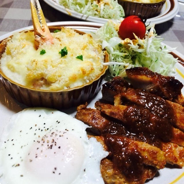 豚の味噌漬け&グラタンプレート？