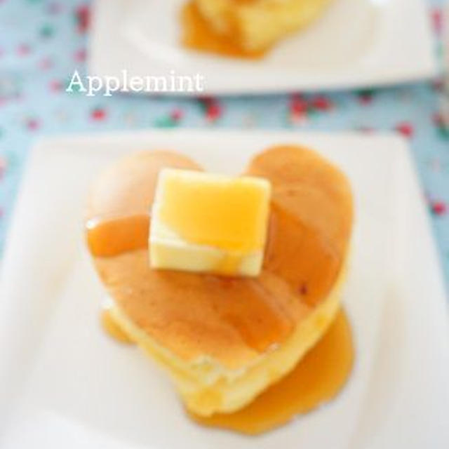 森永ホットケーキミックスでハート型のふんわりホットケーキ By アップルミントさん レシピブログ 料理ブログのレシピ満載