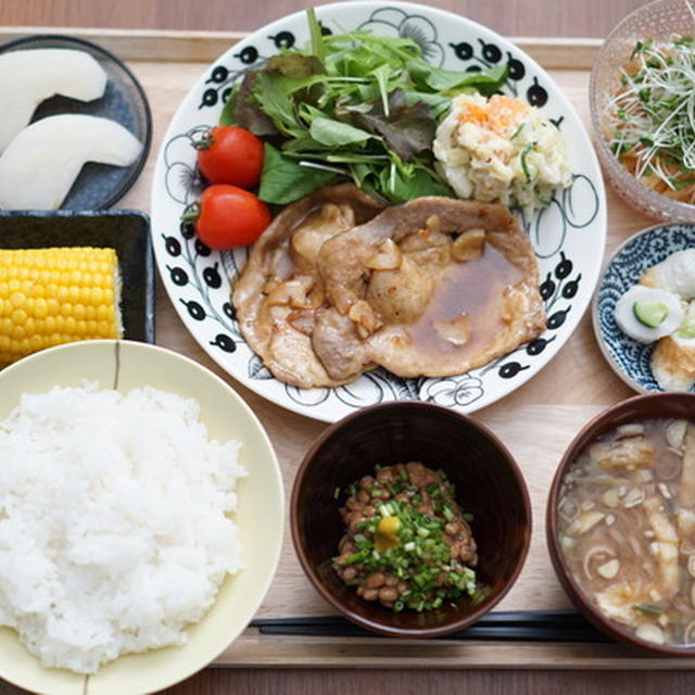 手軽にパパっとハレの日☆生姜焼き用肉でポークソテーな夕食