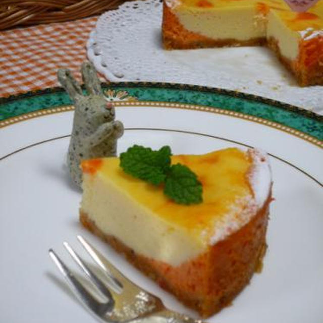 ちょっぴりヘルシー、赤～いパプリカチーズケーキ作りました！