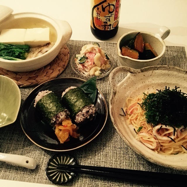 ヤリイカ明太こんにゃくパスタとか