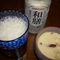 レシピブログ　いつもの和食とビールでおいしい食卓２　だしのきいた茶碗蒸し