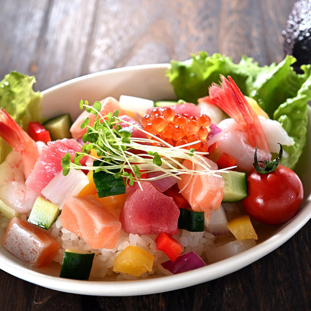 海鮮居酒屋風をCafe風に・Seafood Salad Bowl