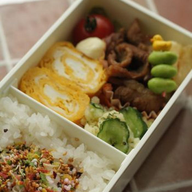 ちょっくら地味な色あいな　おべんと