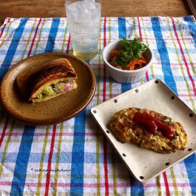 ホットケーキポケットサンドの朝ごはん
