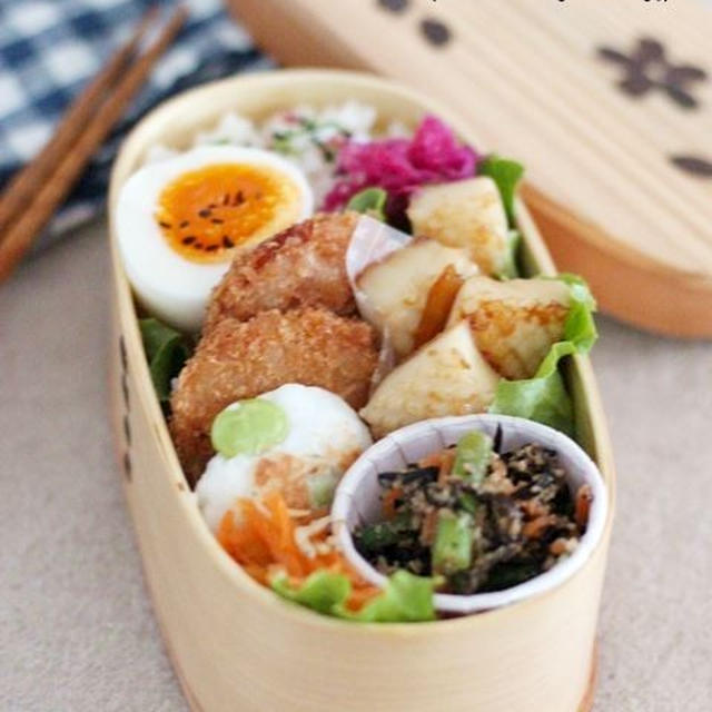 常備菜でつくった朝ラク10分弁当＊いかのゆず照焼きでわっぱ弁当＊