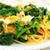 冬野菜パスタレシピ【ちぢみほうれん草と半熟卵のパスタ】