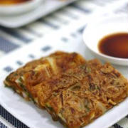 大葉と玉ねぎとちくわのチヂミ