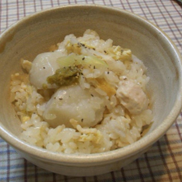 もっちり美味しい★里芋のおこわとお出汁のきいたつみれ汁